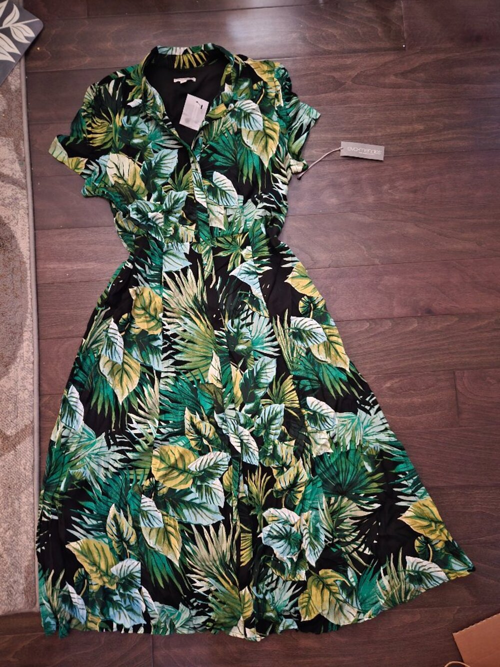 Havana inspired shirt button through up maxi dress